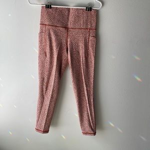 orange cheetah print athleta leggings